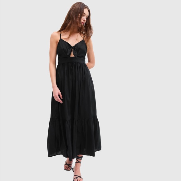 GAP Tie-Front Tiered Maxi Dress, NWT - Picture 3 of 9
